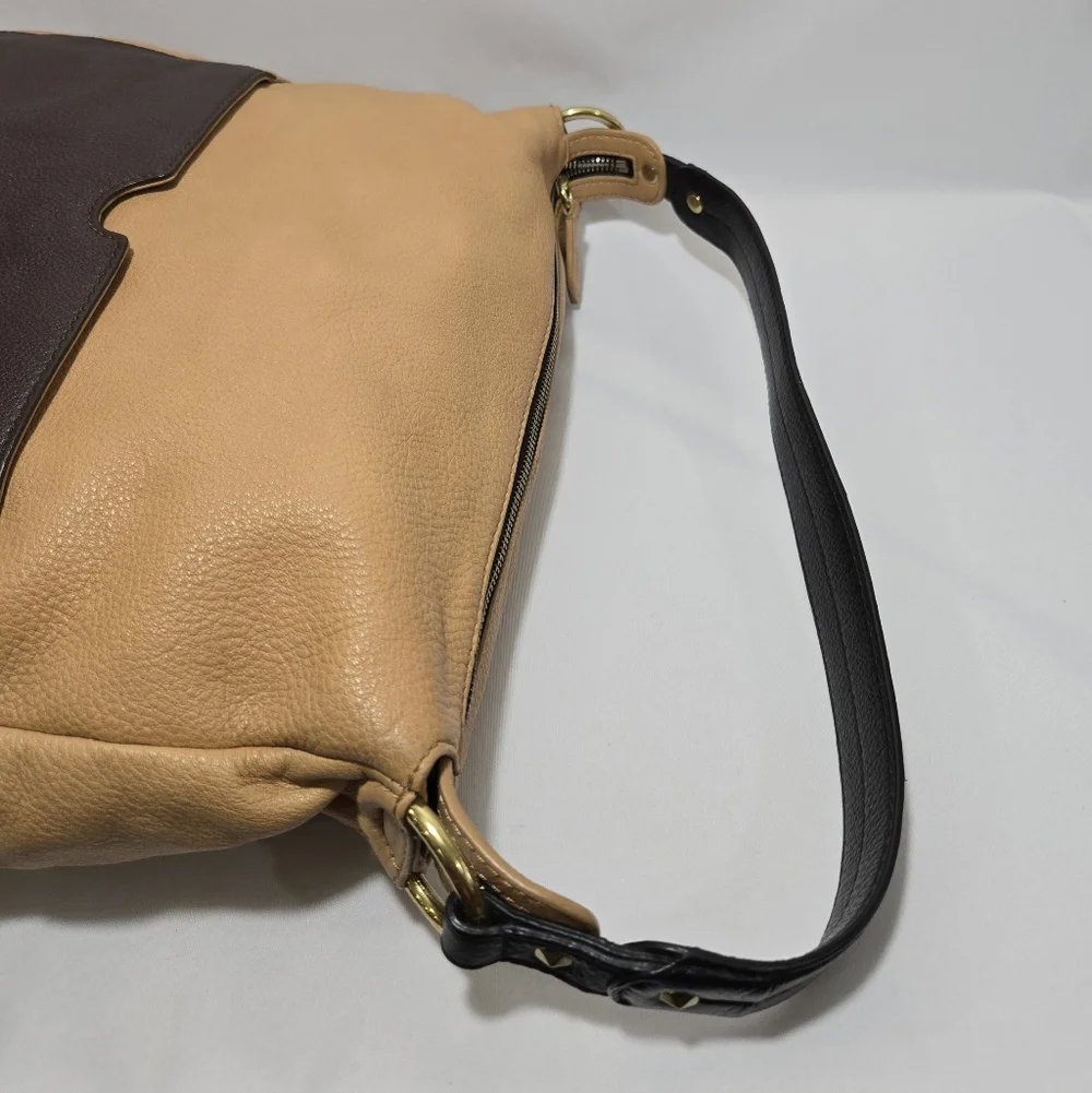orYany Adele Pebbled Leather in Tan Satchel Purse